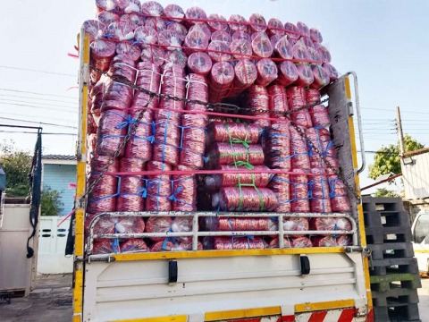 ขายส่งเชือกฟางโยงต้นทุเรียน ตราแมวดำ